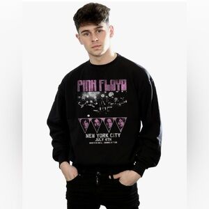 Vinyl Icons Pink Floyd New York City July 4th Black Unisex Sweatshirt, M